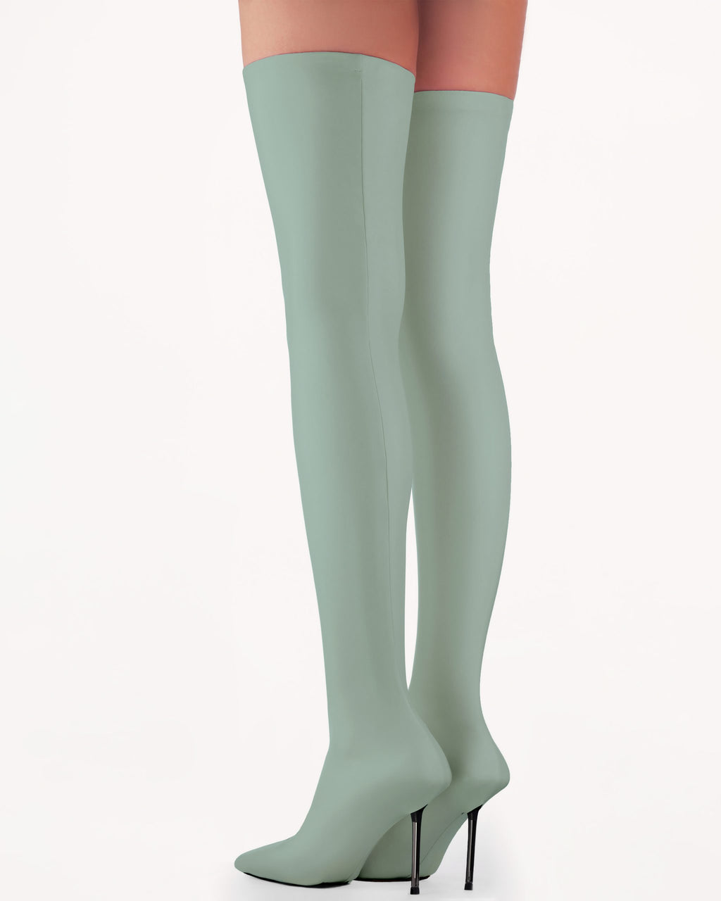 Панчохи На Підбори Високі Пастельно-Зелені