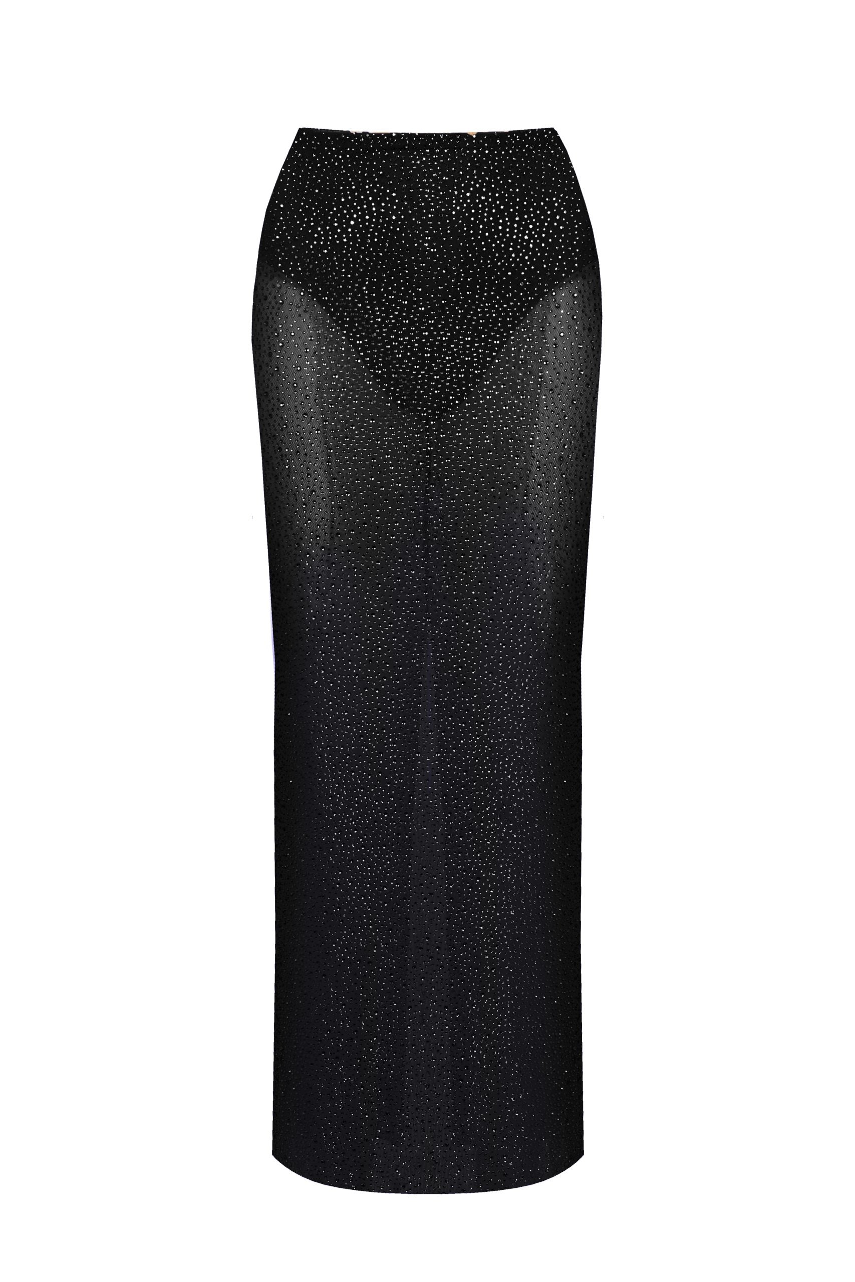 Спідниця Міді З Кристалами Чорна