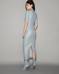 Vegan Leather Sculpted Top Slate blue - lookbook 18