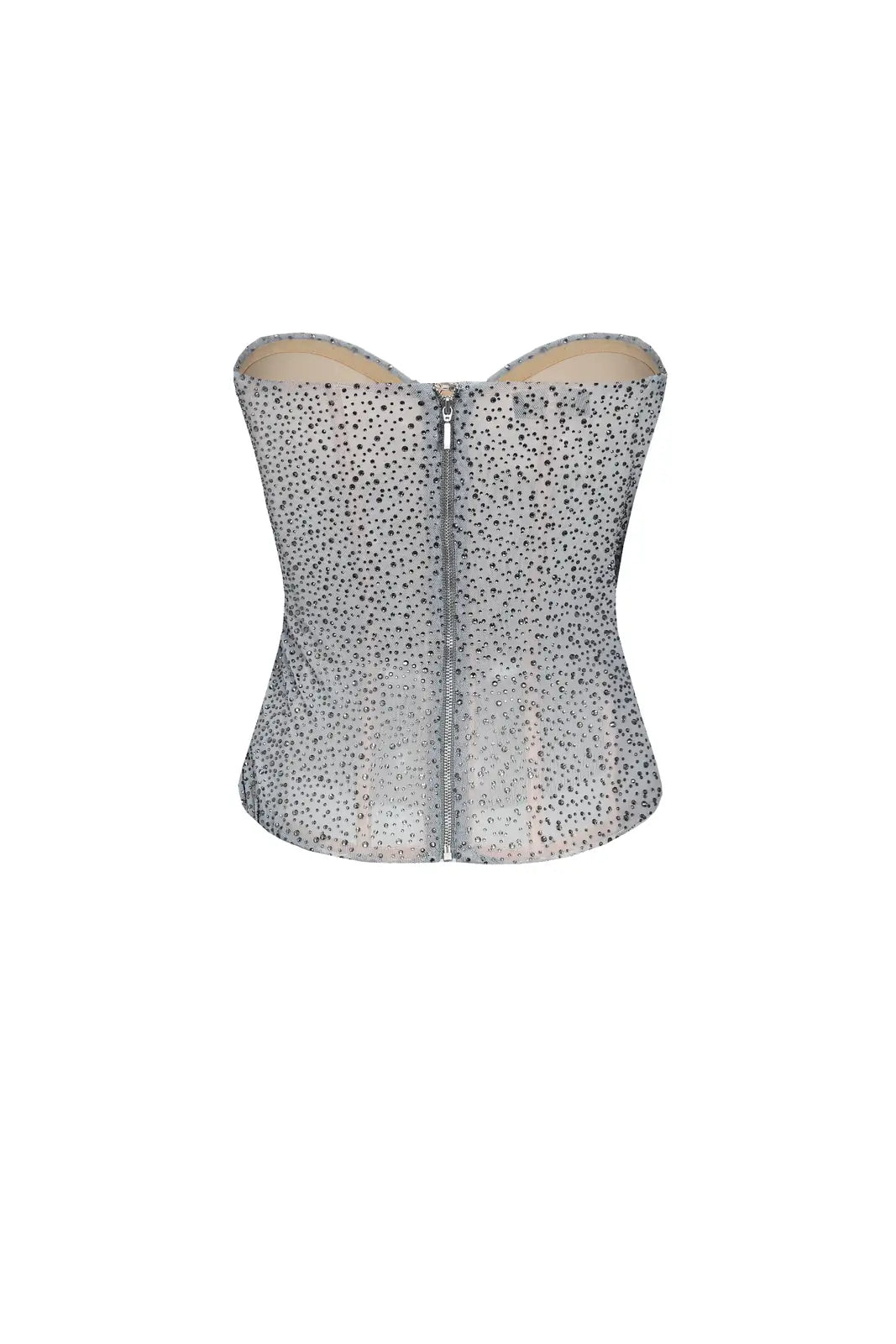 Crystal Draped Corset Soft steel - product view 1