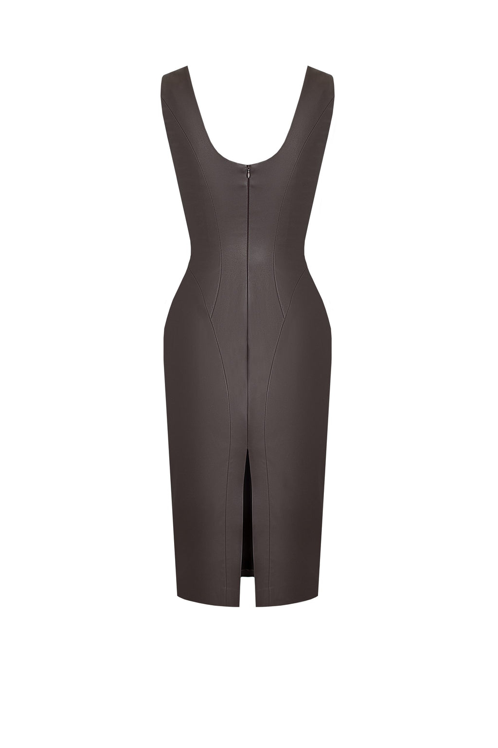 Силуетна Сукня Міді Коричнева