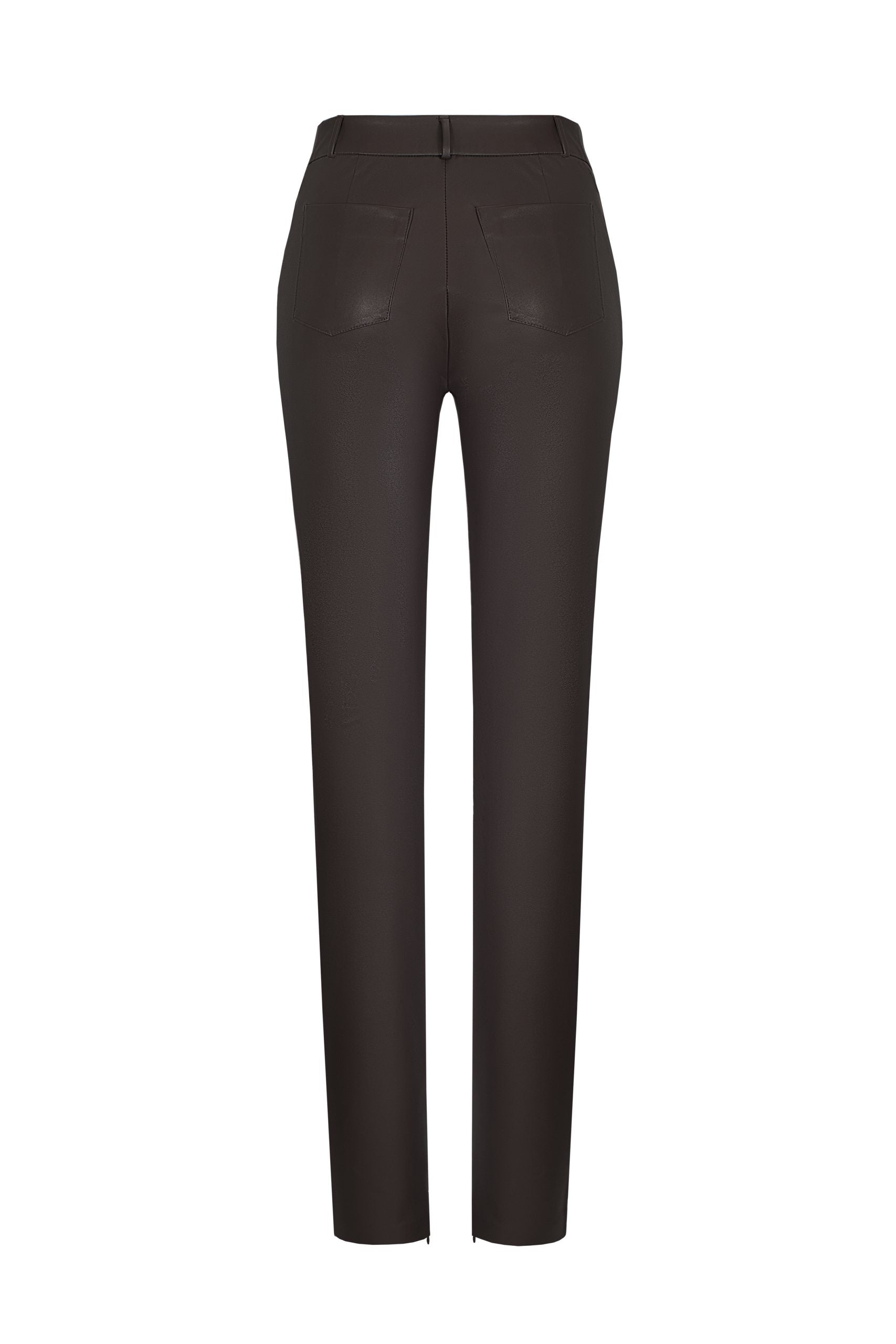 Штани вузького крою коричневого кольору