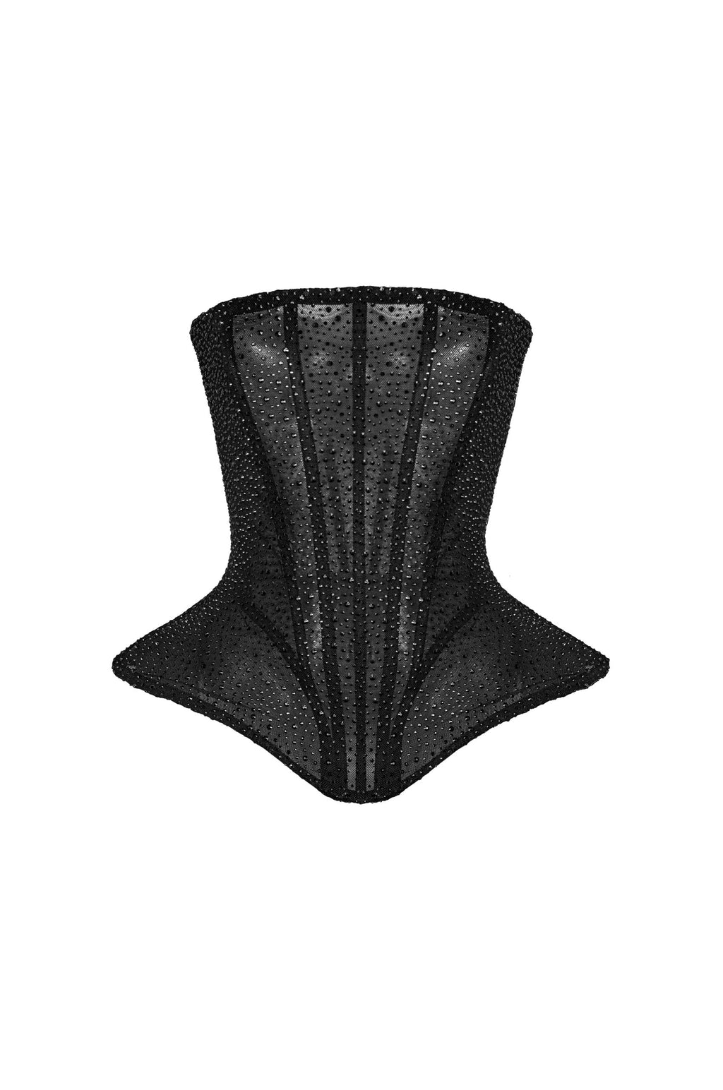Корсет Фігурний З Кристалами Чорний
