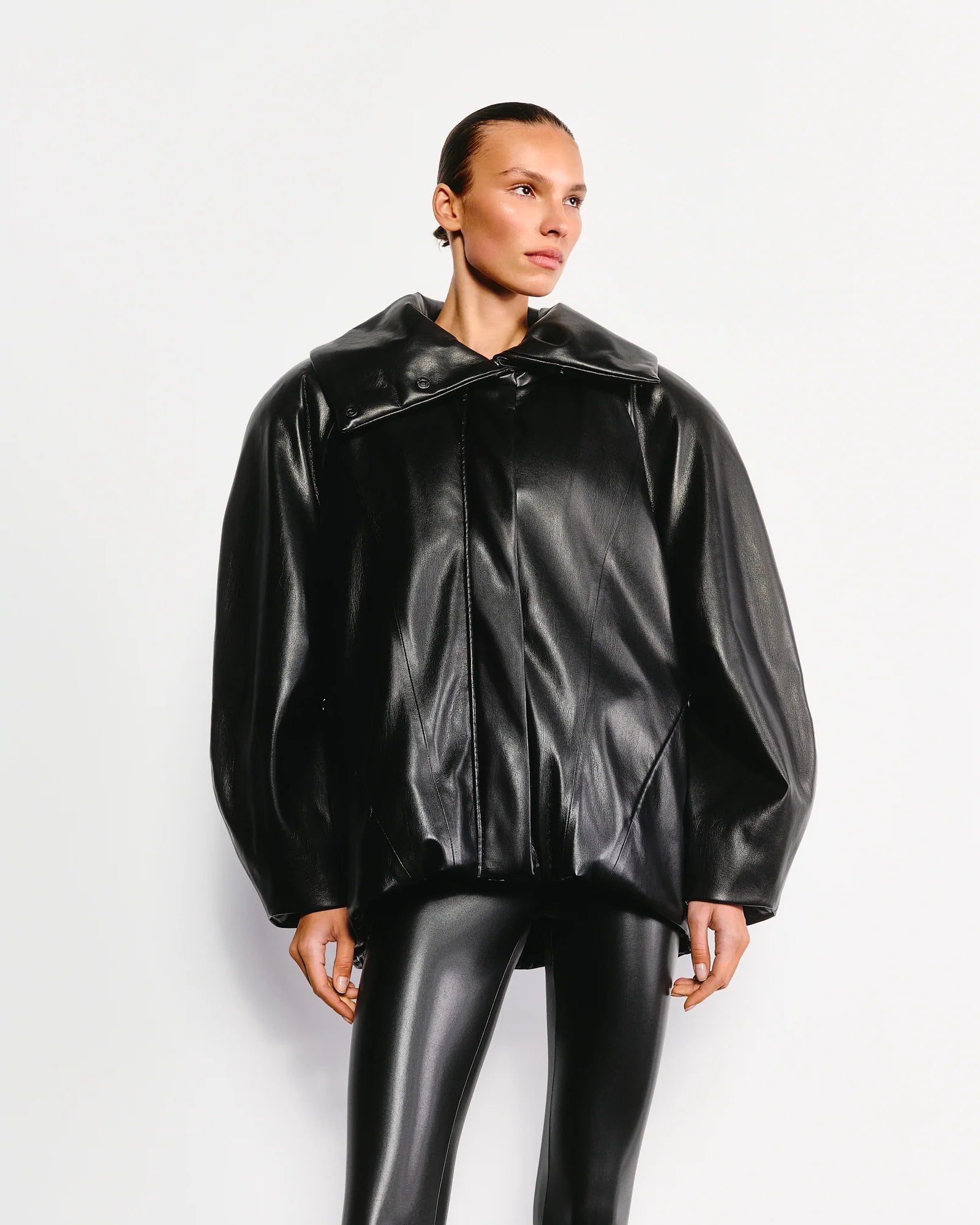 Vegan Leather Iconic Bomber Black