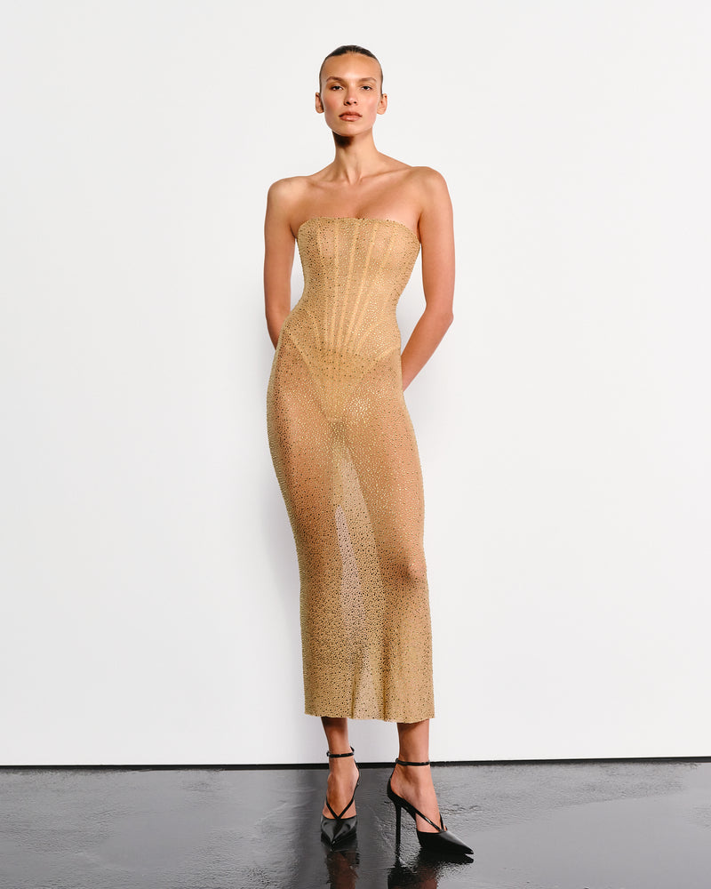 Сукня Корсетна З Кристалами Золота