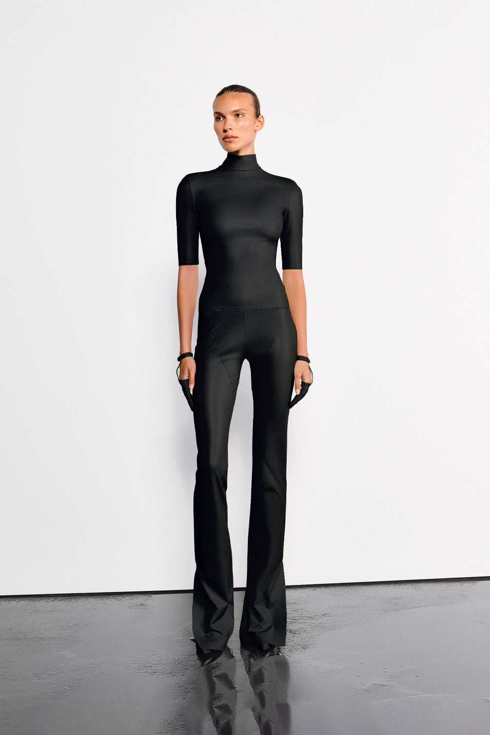 Брюки Силуетні Із Шліцами Чорні