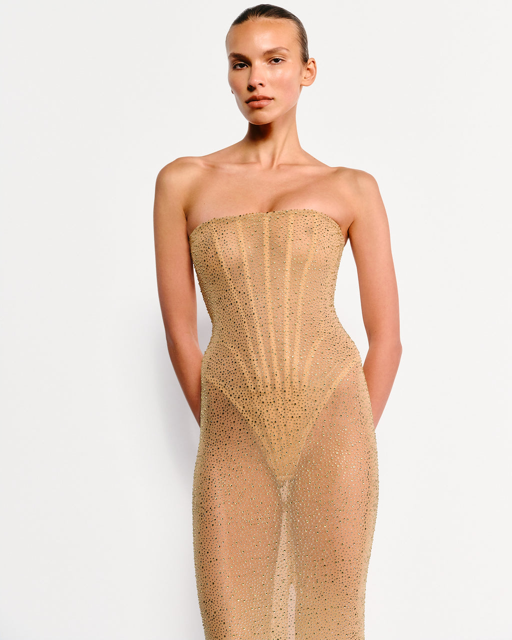Сукня Корсетна З Кристалами Золота