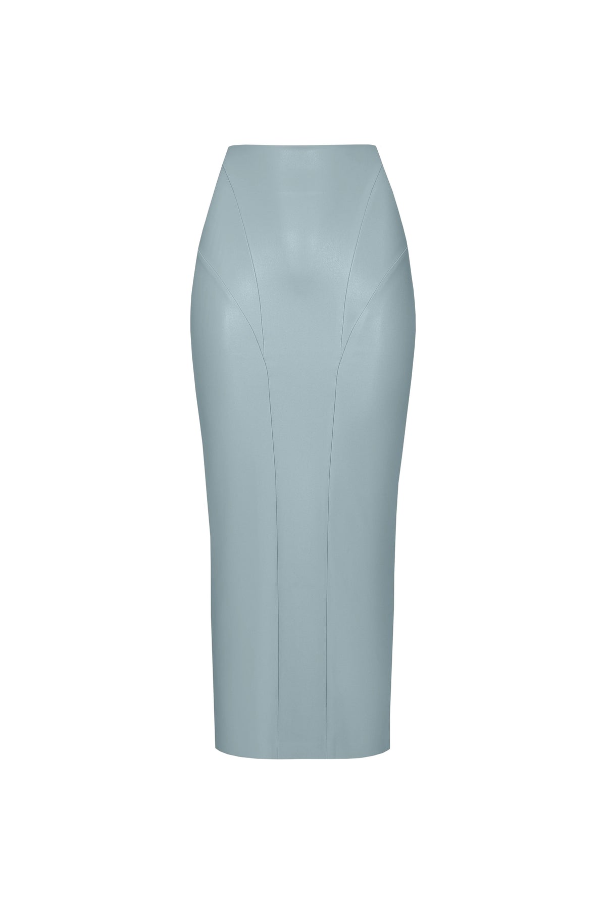 Vegan Leather Column Midi Skirt Slate blue - product view 1