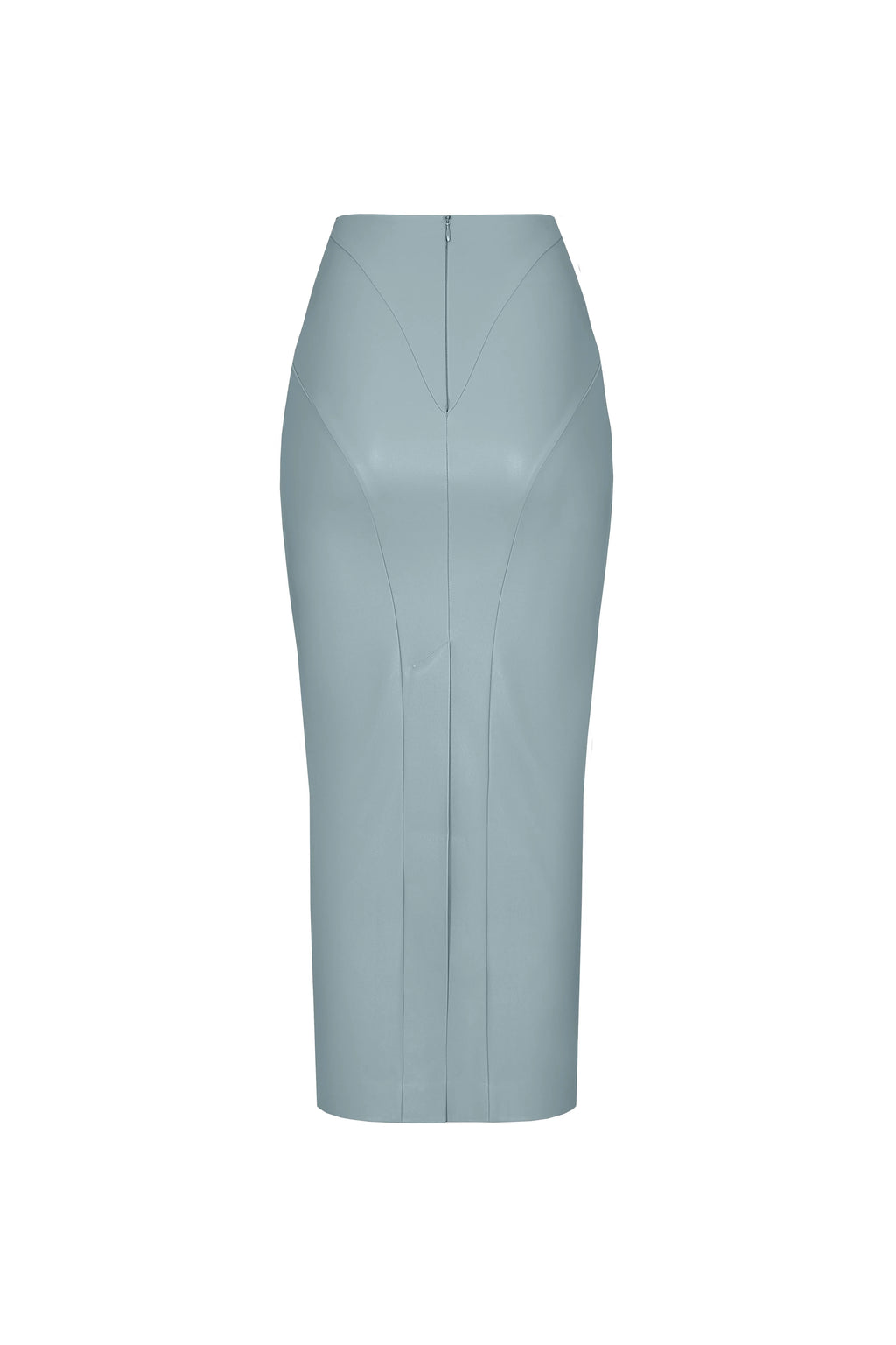 Vegan Leather Column Midi Skirt Slate blue - product view 2