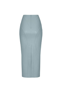 Vegan Leather Column Midi Skirt Slate blue - product view 2