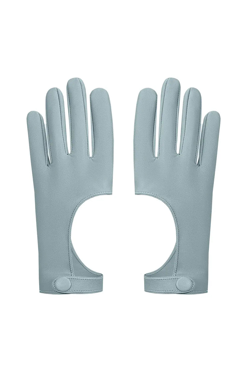 Vegan Leather Gloves Slate blue - product view 1